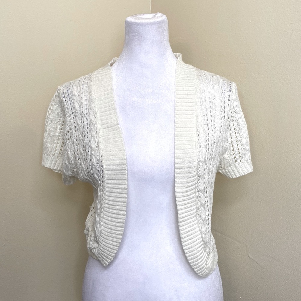 Cream knit sweater shrug